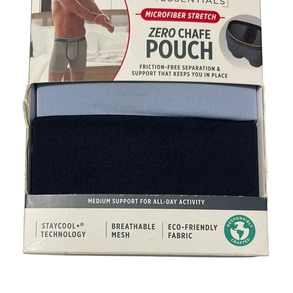 Jockey Essentials Mens 2XL Zero Chafe Pouch Boxer Brief Microfiber Underwear